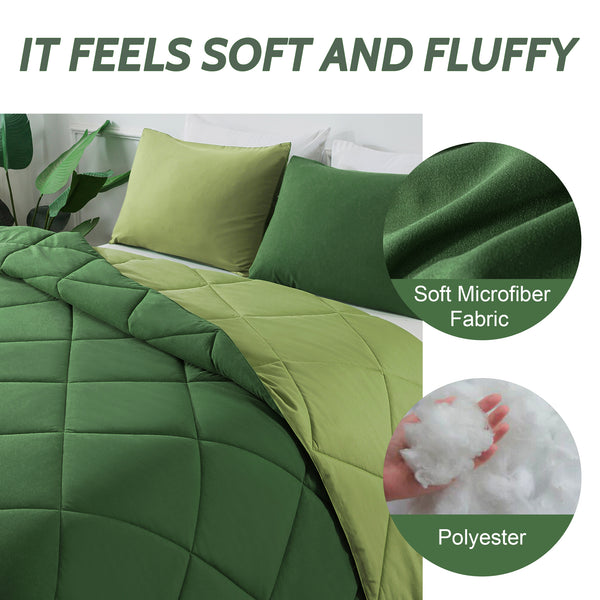 Green 3 Pieces Comforter Set,California King Size by WhatsBedding