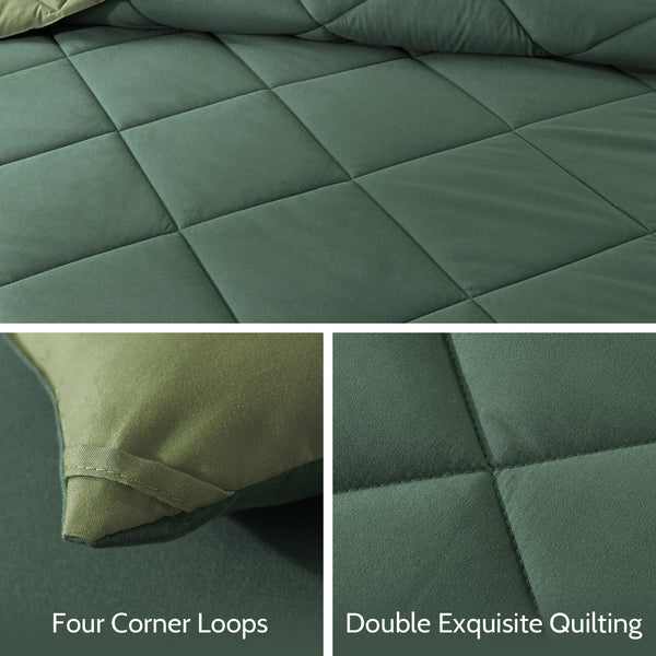 Green 3 Pieces Comforter Set,Twin Size by WhatsBedding