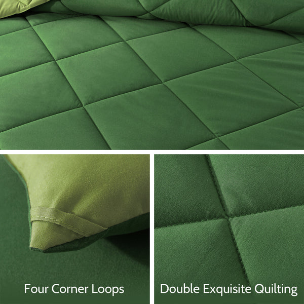 Green 3 Pieces Comforter Set,King Size by WhatsBedding