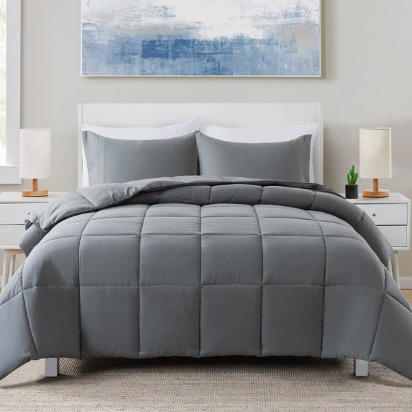 Gray Ultra-Soft All Season Comforter Set by Cosybay