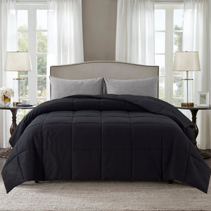 Black All Season Down Alternative Quilted Comforter by WhatsBedding