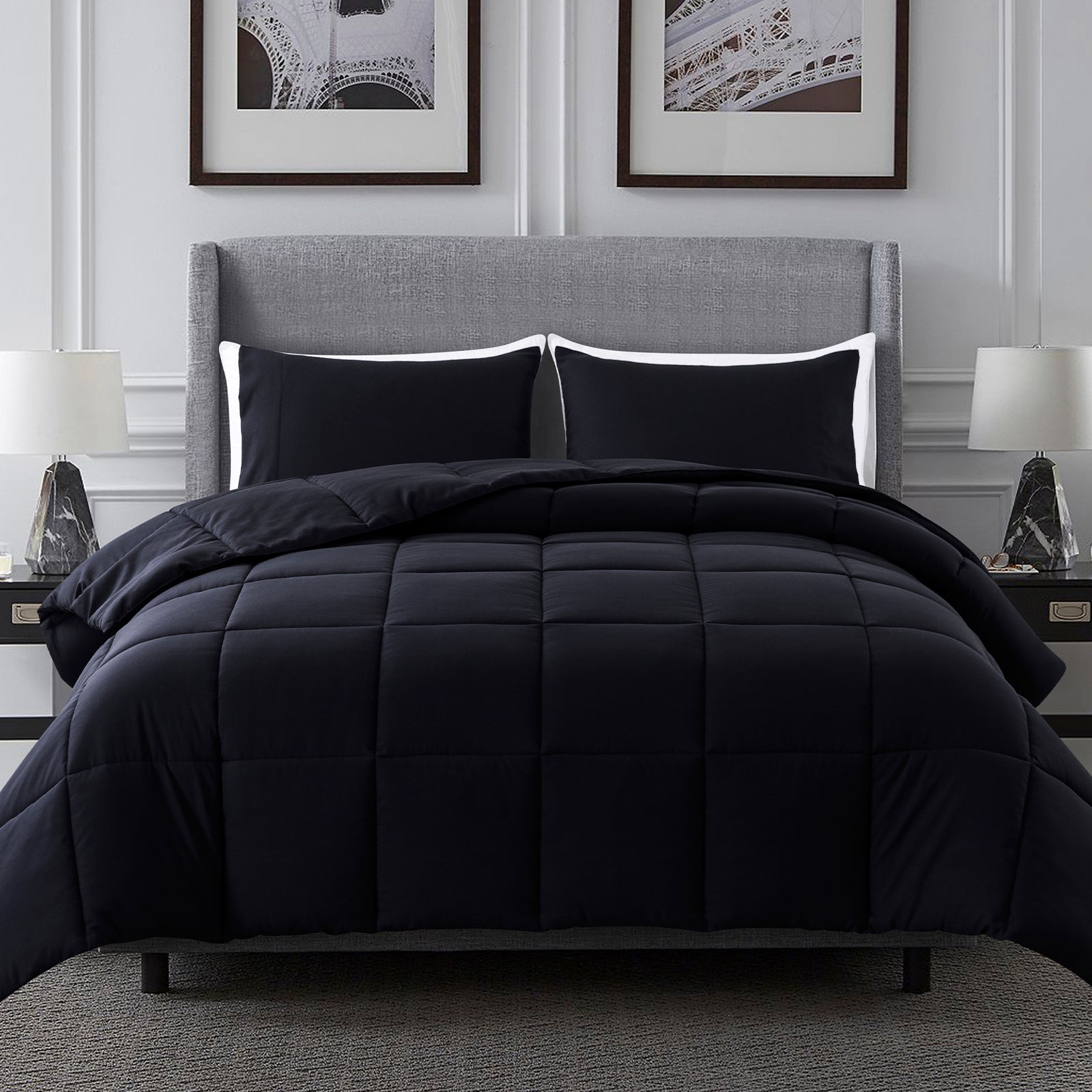 Black Ultra-Soft All Season Comforter Set by Cosybay