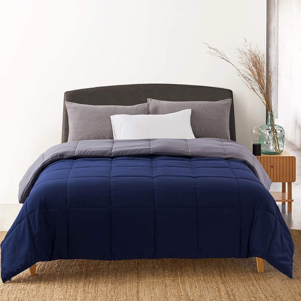 Basic Blue-Gray All Season Down Alternative Comforter by Cosybay