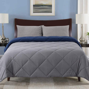 Reversible Grey/Blue Down Alternative Comforter by Cosybay