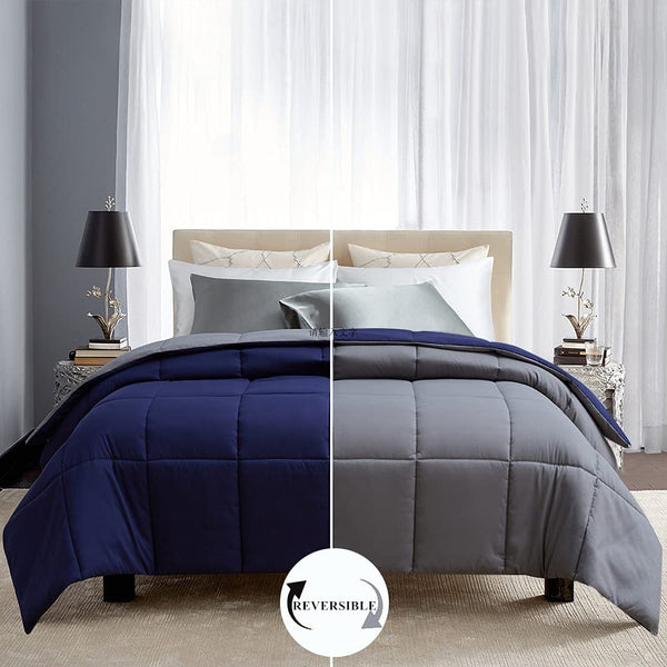 All-Season Reversible Down Alternative Quilted Comforter by ELNIDO QUEEN