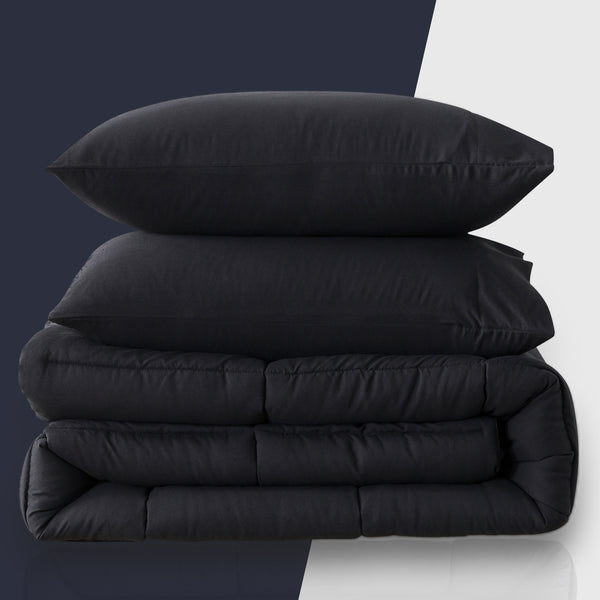 Black Ultra-Soft All Season Comforter Set by Cosybay