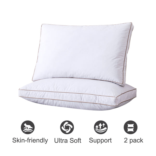 Natural Goose Down Feather Pillows by WhatsBedding