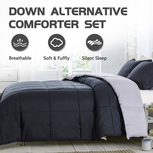 Black-gray Lightweight Comforter Set by Decroom