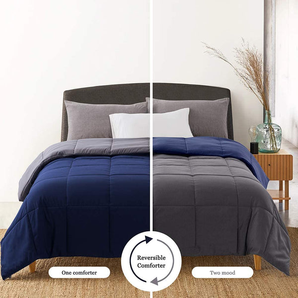 Basic Blue-Gray All Season Down Alternative Comforter by Cosybay