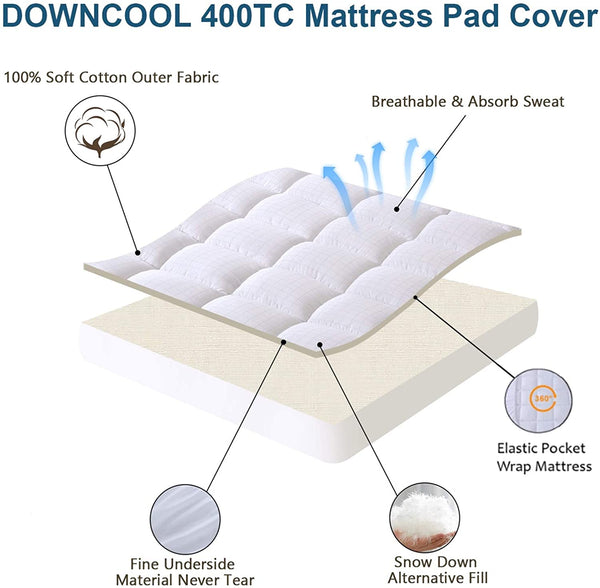 300TC Mattress Topper Pad Cover by DOWNCOOL