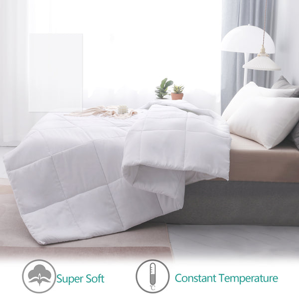 Lightweight White Down Alternative Quilted Comforter by EDUJIN