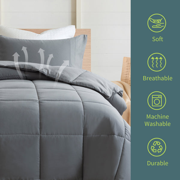 Gray Ultra-Soft All Season Comforter Set by Cosybay