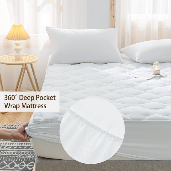 Cloud Waterproof Mattress Pad by WhatsBedding