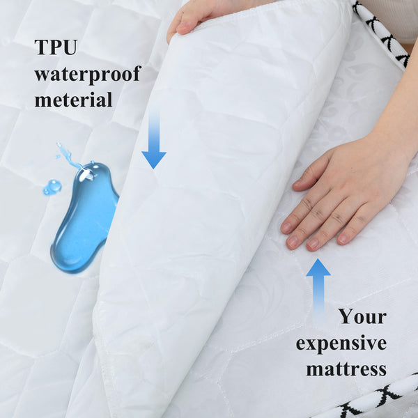 Ultra Soft Cotton Waterproof Mattress Pad by DOWNCOOL