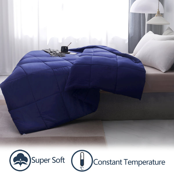 Lightweight Navy Blue Down Alternative Quilted Comforter by EDUJIN