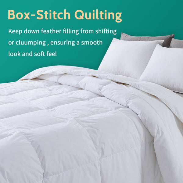 Lightweight 100% Cotton Quilted Down Comforter by Decroom