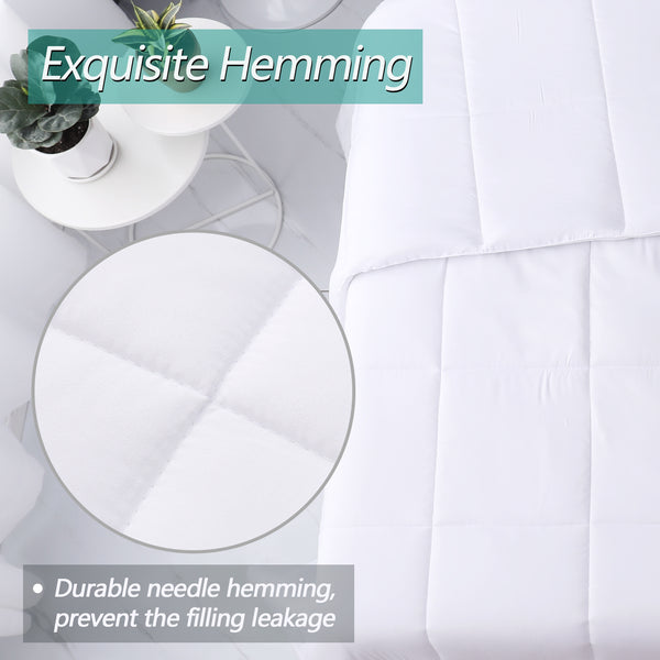 Lightweight White Down Alternative Quilted Comforter by EDUJIN