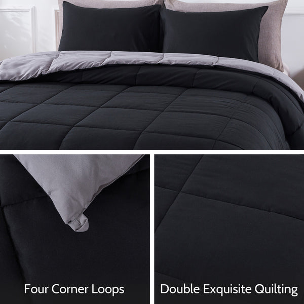 Black-gray Lightweight Comforter Set by Decroom