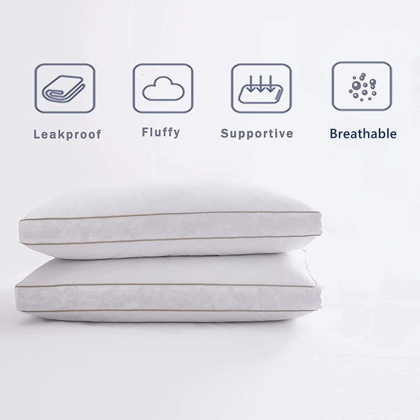 2 Pack Goose Down Feather Pillow Insert for Sleeping by Ubauba