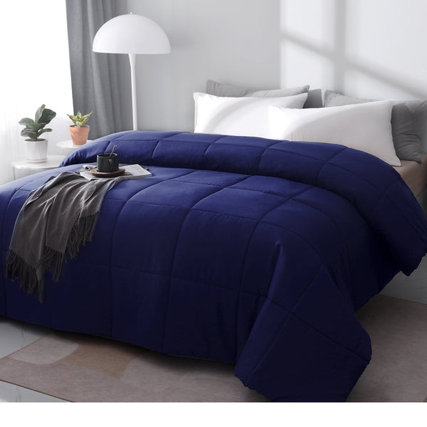 Lightweight Navy Blue Down Alternative Quilted Comforter by EDUJIN