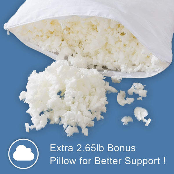 Luxury Shredded Memory Foam Body Pillow by Ubauba 20x54 Inch