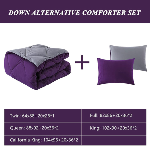 3 Pieces Lightweight Down Alternative Comforter Set by ELNIDO QUEEN