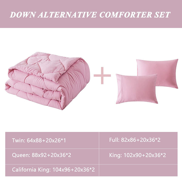 3 Pieces Lightweight Down Alternative Comforter Set by ELNIDO QUEEN