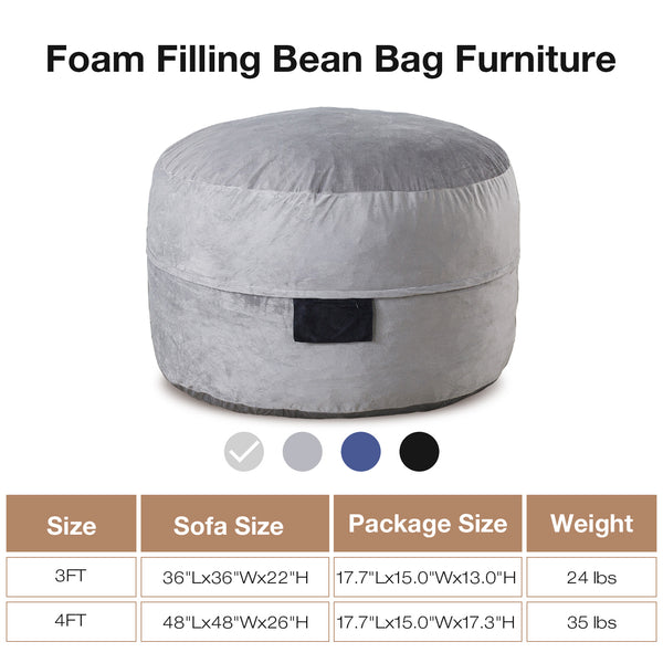 3 Foot Giant Bean Bag Chair by FASO