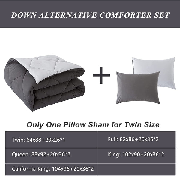 3 Pieces Lightweight Down Alternative Comforter Set by ELNIDO QUEEN