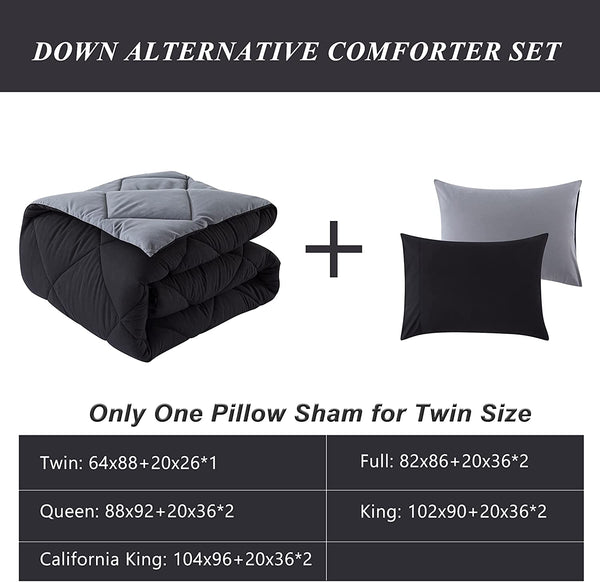 3 Pieces Lightweight Down Alternative Comforter Set by ELNIDO QUEEN