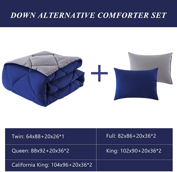 3 Pieces Lightweight Down Alternative Comforter Set by ELNIDO QUEEN