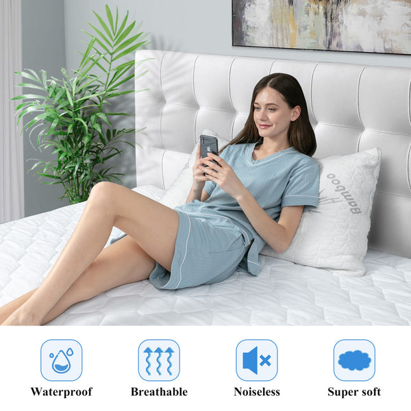 Ultra Soft Cotton Waterproof Mattress Pad by DOWNCOOL