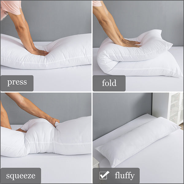 Full Body Pillow Insert with Pillowcase by ELNIDO QUEEN 20"x54"