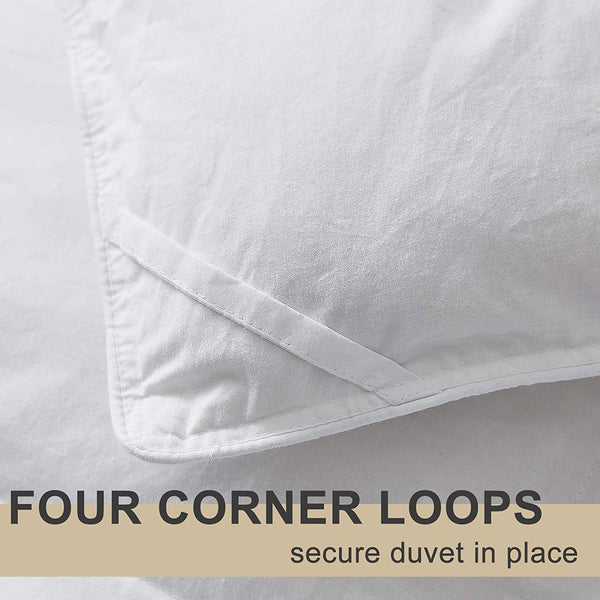 White Lightweight Down Comforter with 100% Cotton Cover by ELNIDO QUEEN