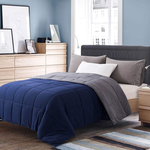 Basic Blue-Gray All Season Down Alternative Comforter by Cosybay