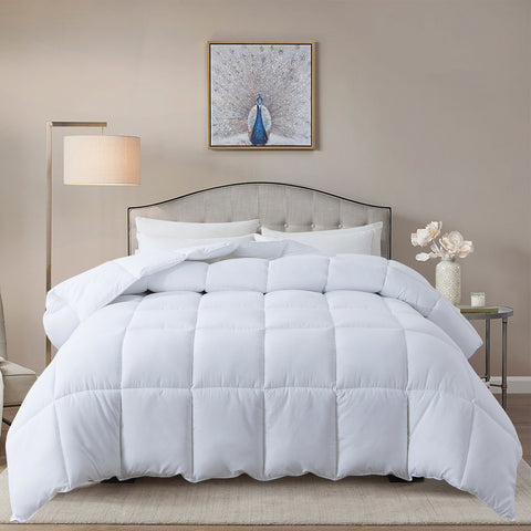 Winter Warm White Quilted Down Alternative Comforter by Cosybay